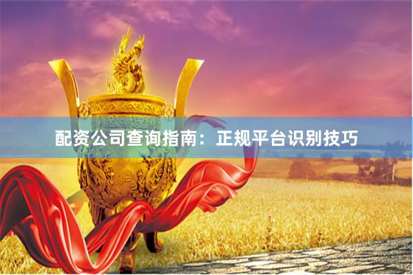 配资公司查询指南：正规平台识别技巧